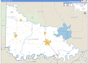 Little River County Wall Map Basic Style